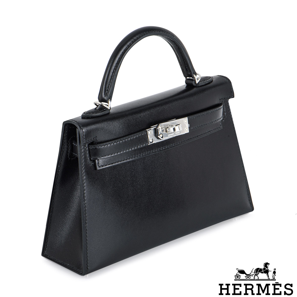 HERMES Epsom Mini Kelly Sellier 20 Black 316852